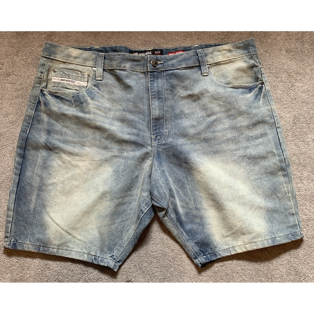 Ecko‎ Unltd relaxed jean shorts 46 rawthentic distressed